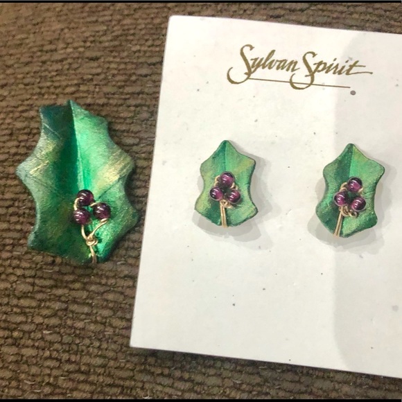 Sylvan Spirit Jewelry - New Sylvan Spirit Sculpted Clay Brooch & Earrings